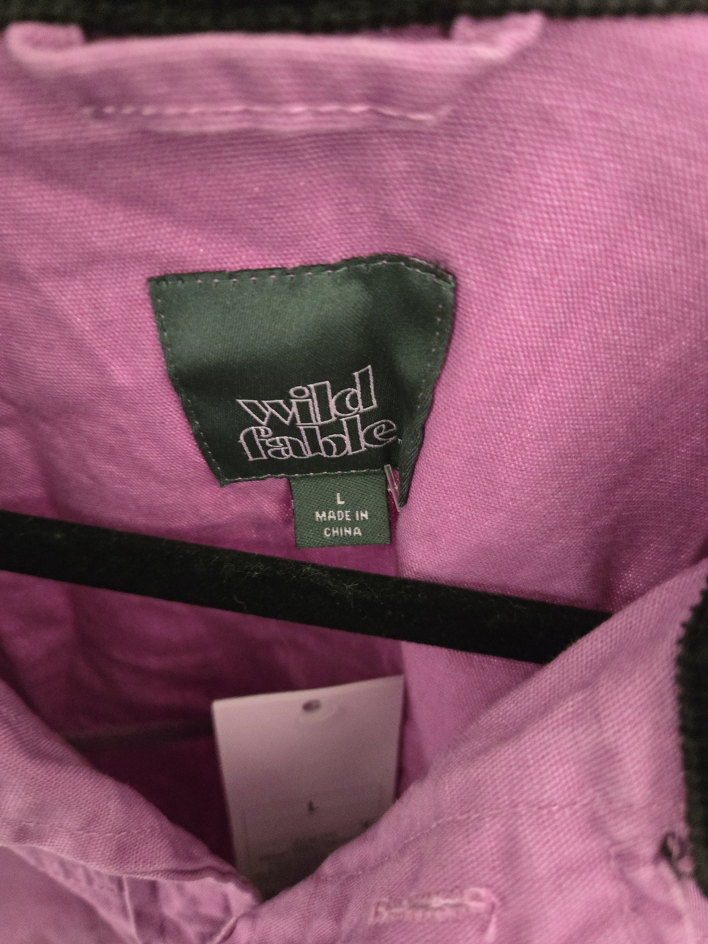 wild fable Lilac Cropped Jean Jacket with Black Collar - Picture 3 of 6